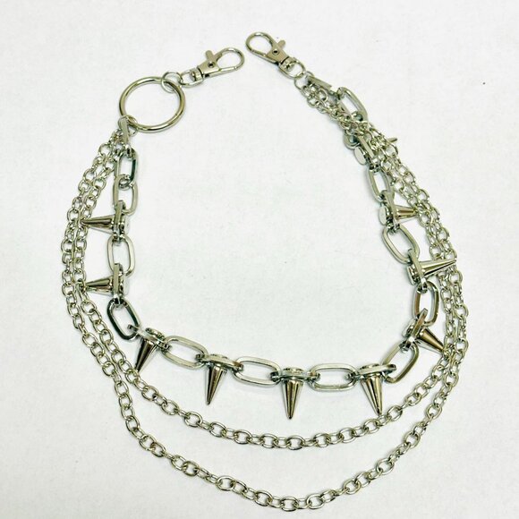 Grunge Punk 1pc Multi-Layer Alloy Stud Decor Waist Chain belt - Picture 2 of 2